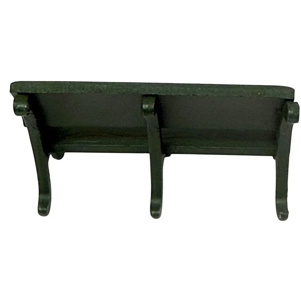 DEPARTMENT 56 Miniature Holiday Bench Christmas Village Figurine Green Metal